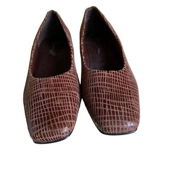 Nordstrom Animal Print Leather Pumps Heels Embossed Brown Women’s Size 8.5 - Picture 4 of 13